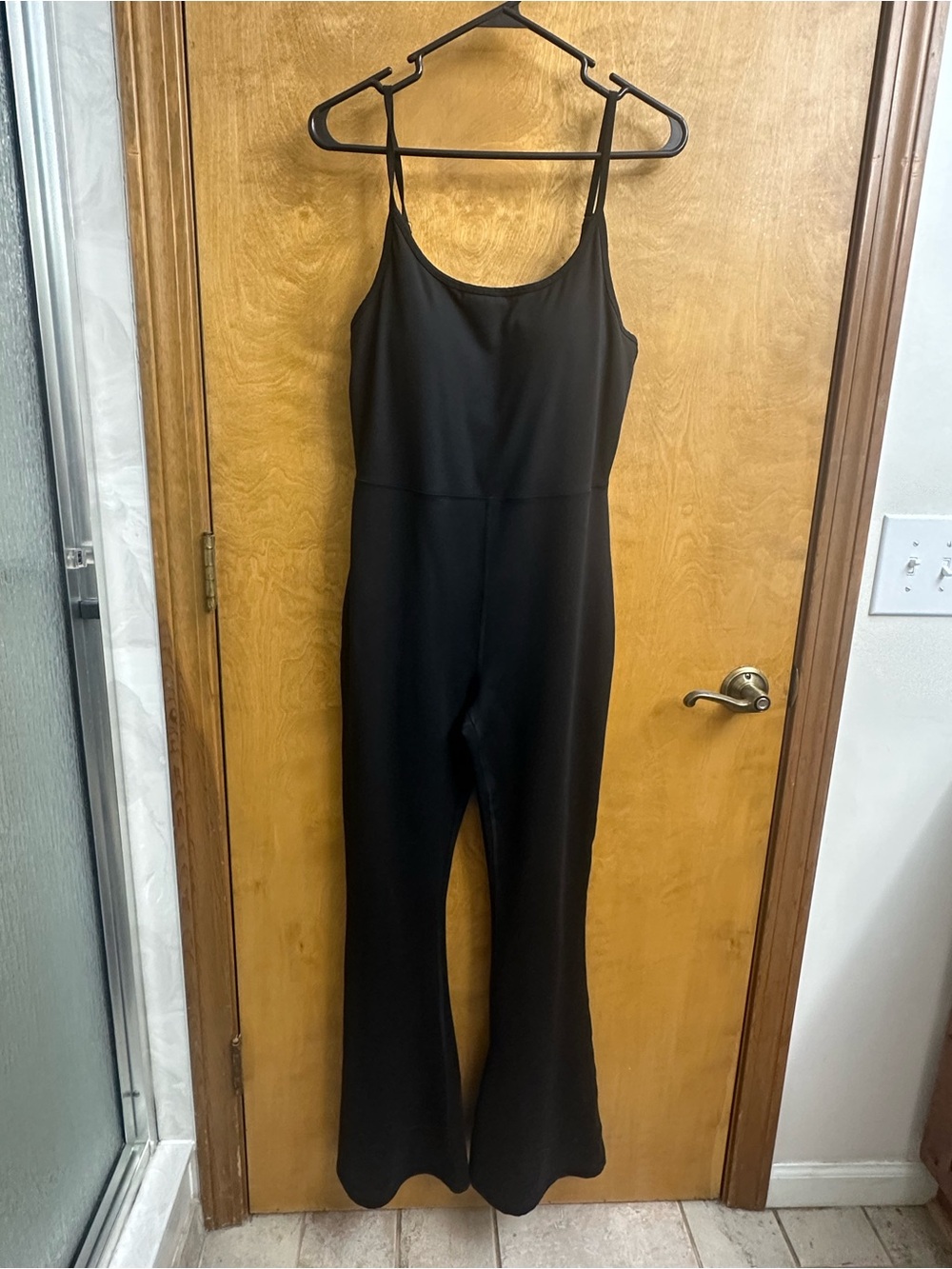 Yogalicious Black Spaghetti-Strap Jumpsuit